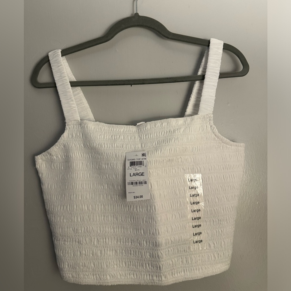 And Now This Ribbed white tank size large
